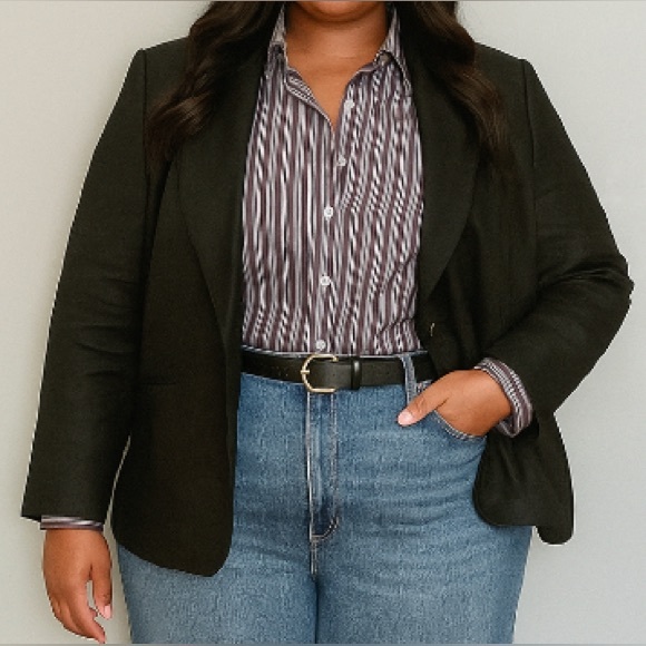 J. Crew Jackets & Blazers - J CREW Parke Black Linen Blend Blazer Size 18